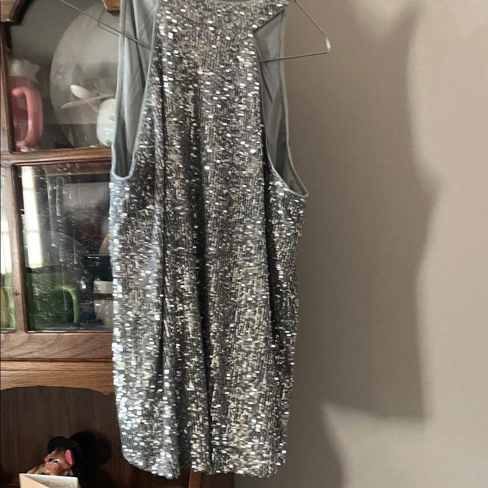 Cable & Gauge Silver Sequin sleeveless blouse lined brand new